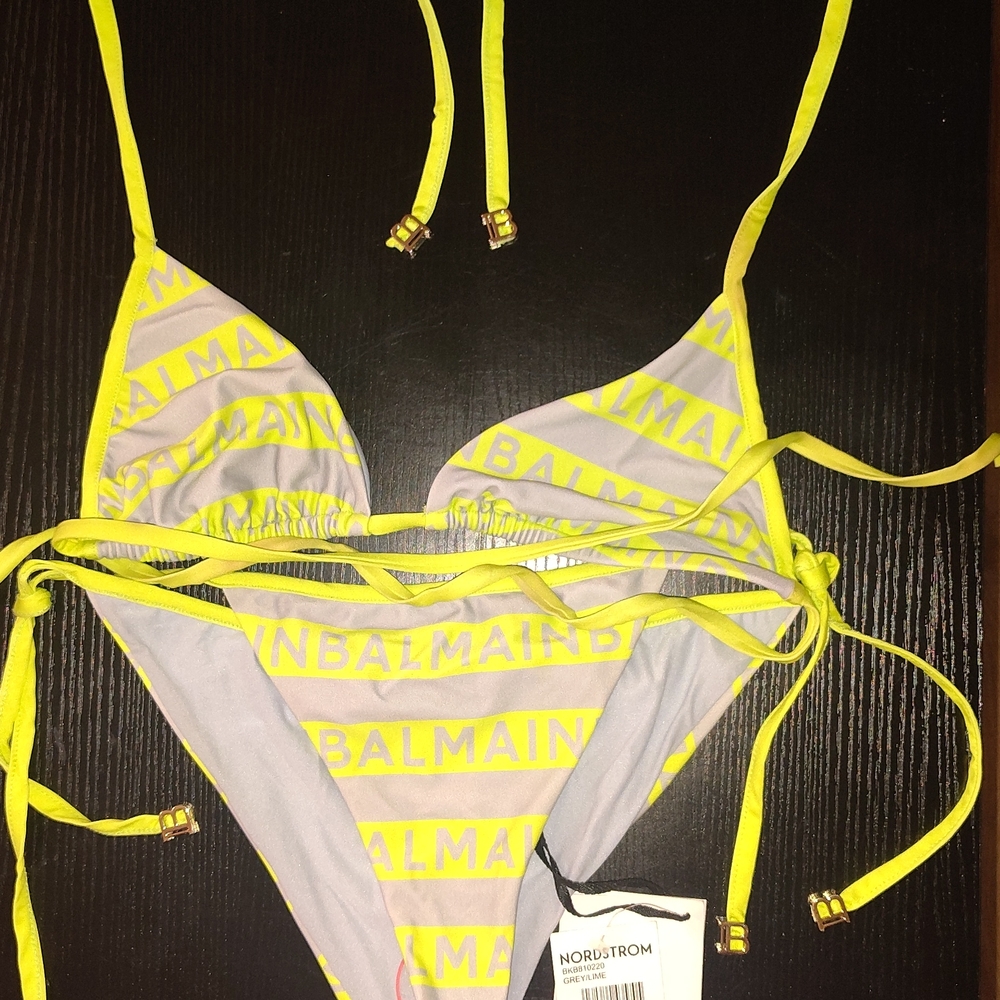 Balmain Yellow and Gray Women's Bikini